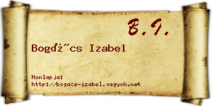 Bogács Izabel névjegykártya